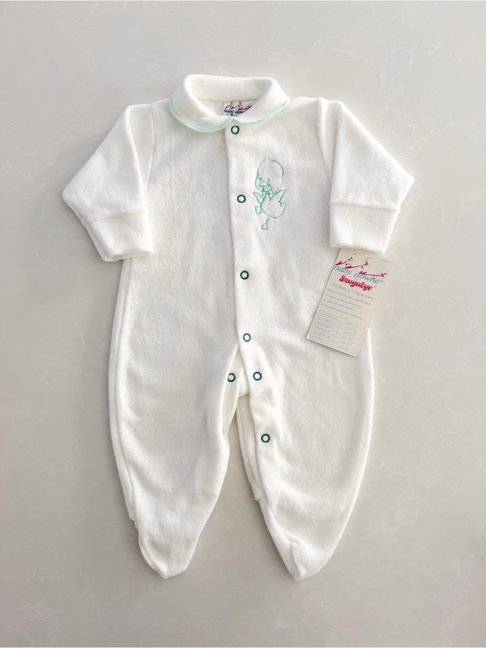 Vintage NWT Snugabye Baby Downe White Footed Sleeper • 9lbs